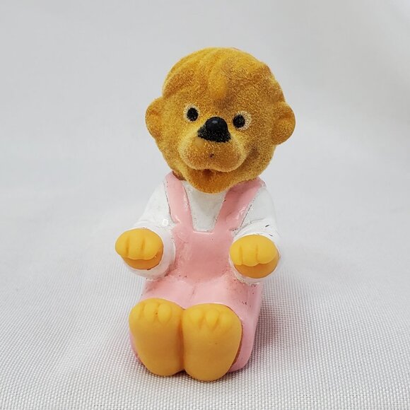 Vintage Berenstain Bears 1989 Sissy Bear Pink Overalls 2.5” Plastic Figure Fuzzy - Picture 9 of 10